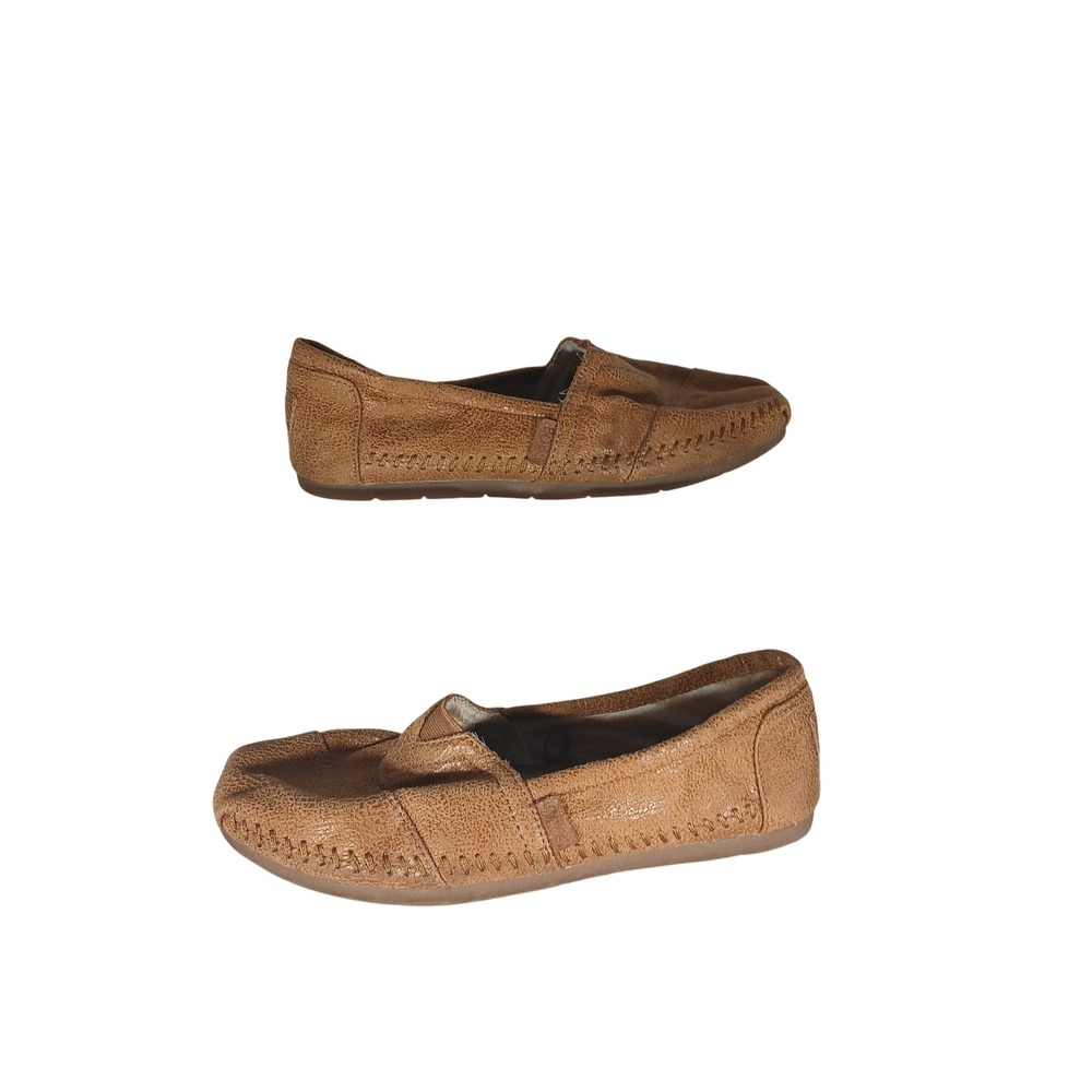 BOBS from Skechers Slip On Flats 6.5 Brown Faux Fur Memory Foam Boho Alpargata